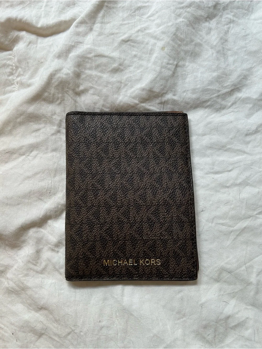 Michael Kors Dark Brown Passport/Card Holder with Signature Logo